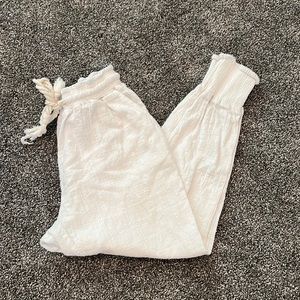 Comfortable White Linen/Cotton Pants